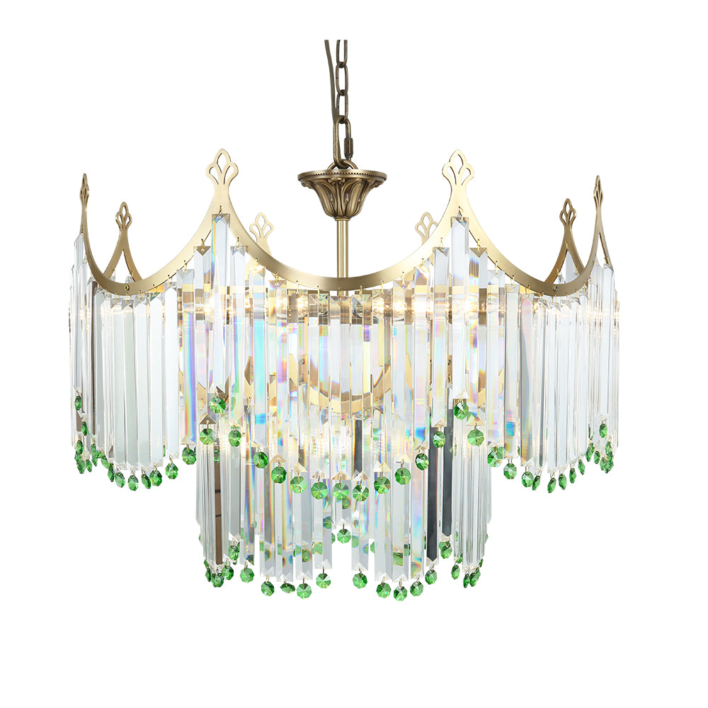 Elysium Emerald Crown Colorful Prism Chandelier