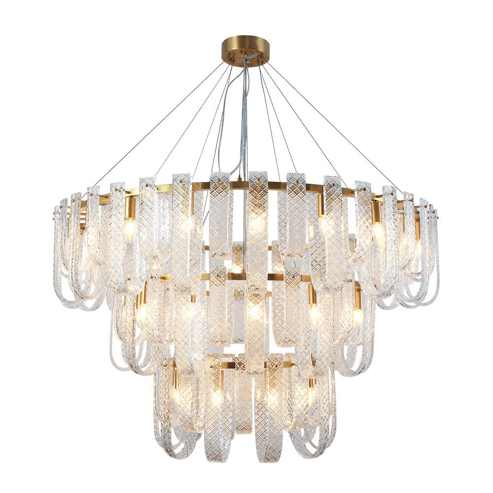 Luxeon Multi-Layer Glass Ribbon-Shaped Chandelier