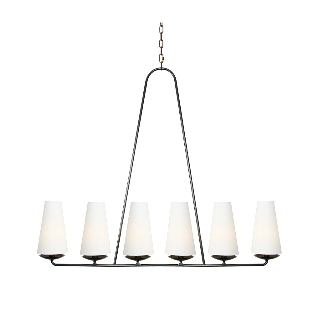 Vera Minimalist Horizontal Black And White Chandelier