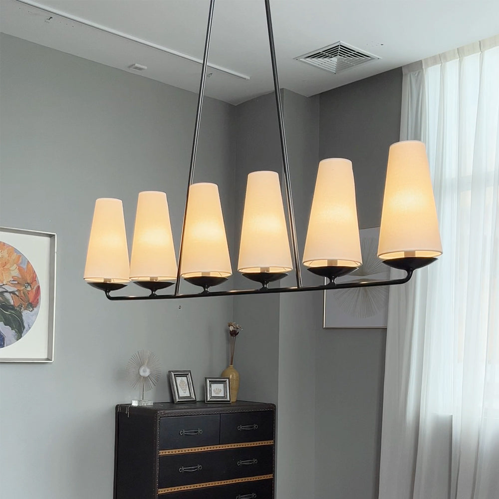 Vera Minimalist Horizontal Black And White Chandelier