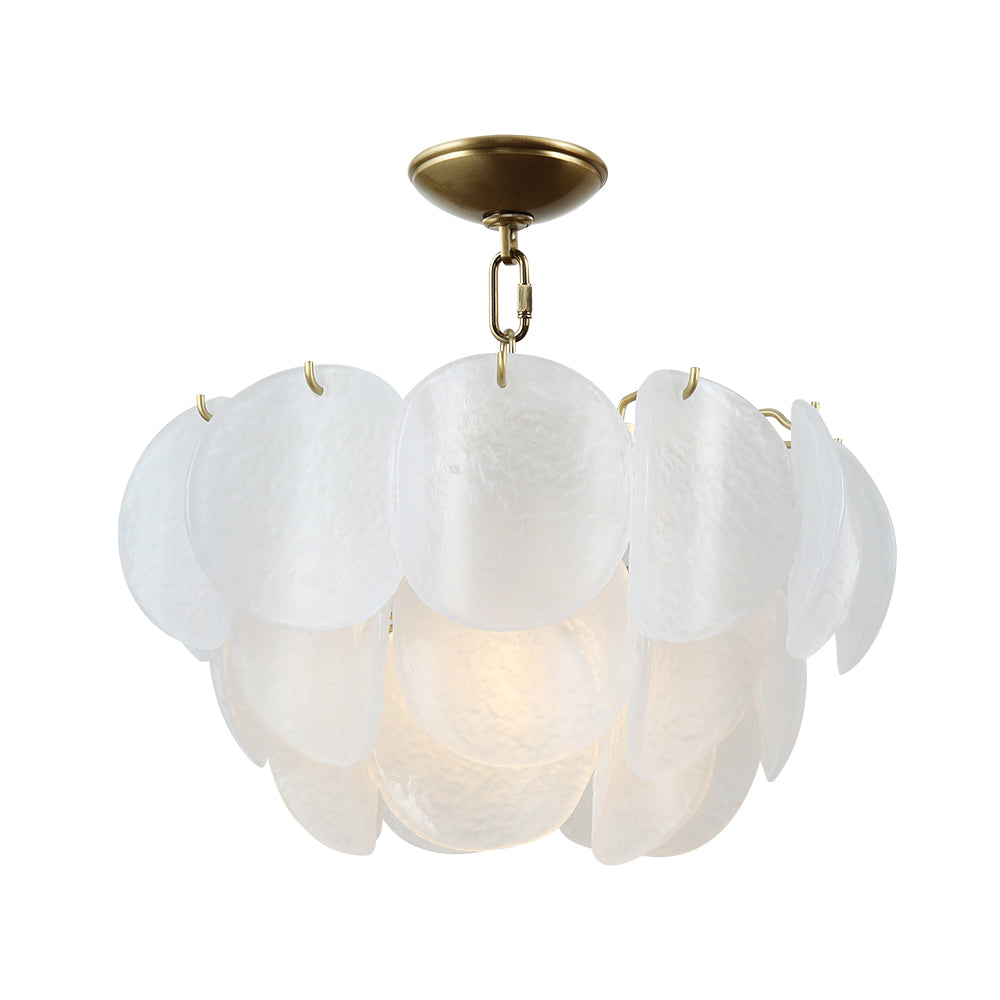 Mirabella Multi-Layered White Petal-Shaped Chandelier