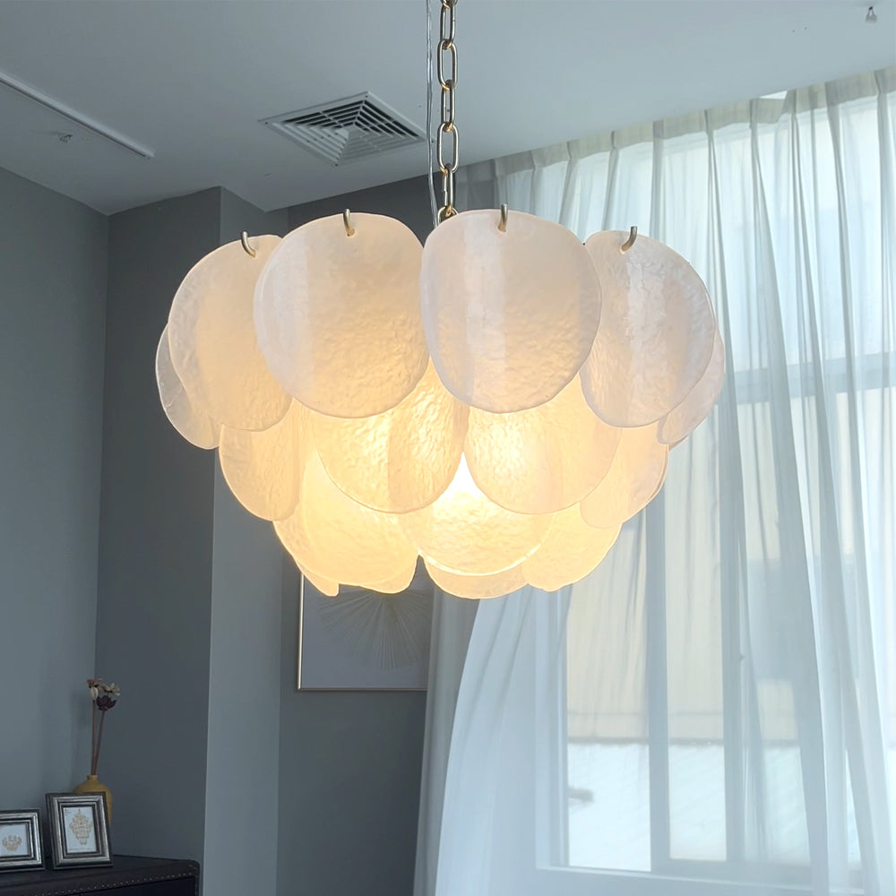 Mirabella Multi-Layered White Petal-Shaped Chandelier