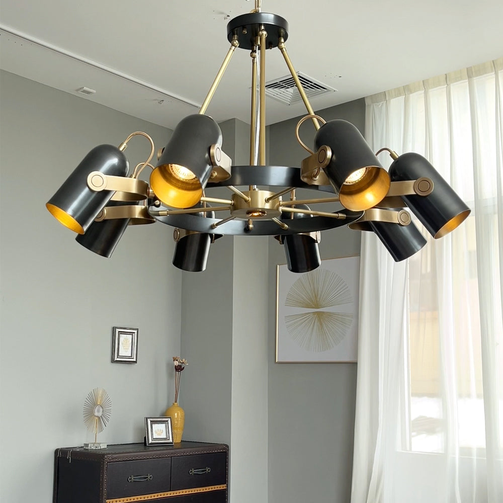 Stark Metal Industrial Spotlight Style Chandelier