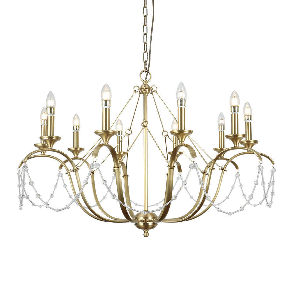 Kaida Crystal Chandelier with Brass Frame