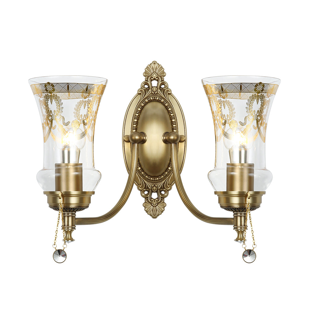 Luminous Art Copper Classic Glass Wall Light