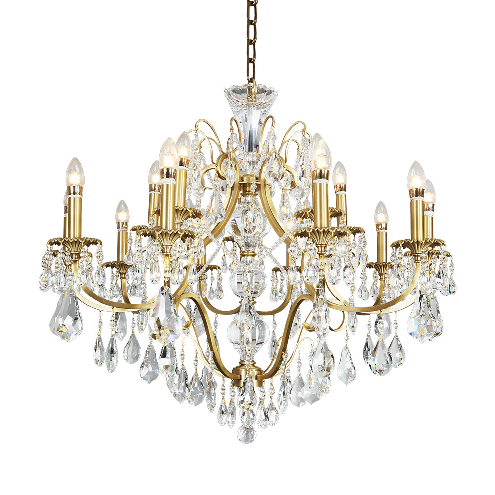 Nexa Crystal Chandelier with Brass Finish