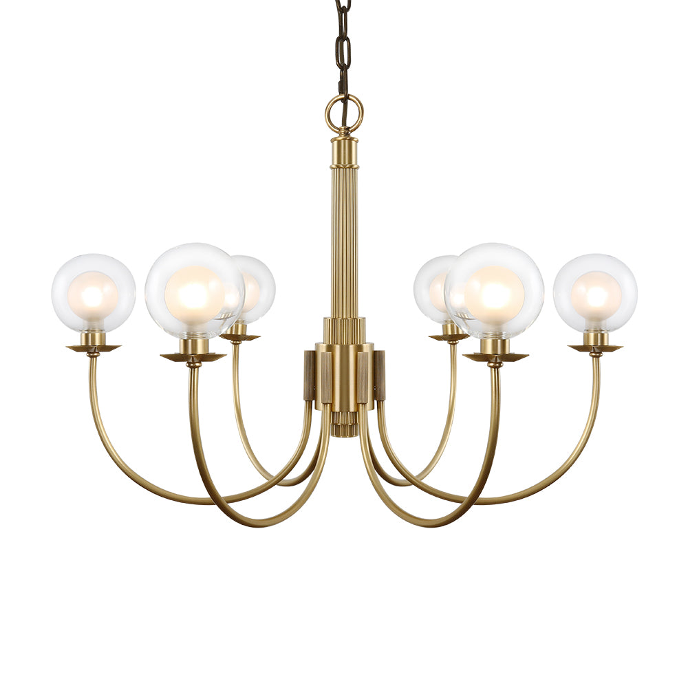 Six-Claw Vintage Simple Industrial Brass Pendant Lamp
