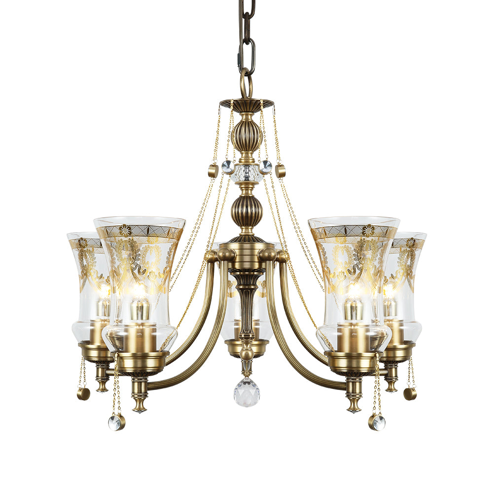 Rylan Classic Crystal and Glass Chandelier
