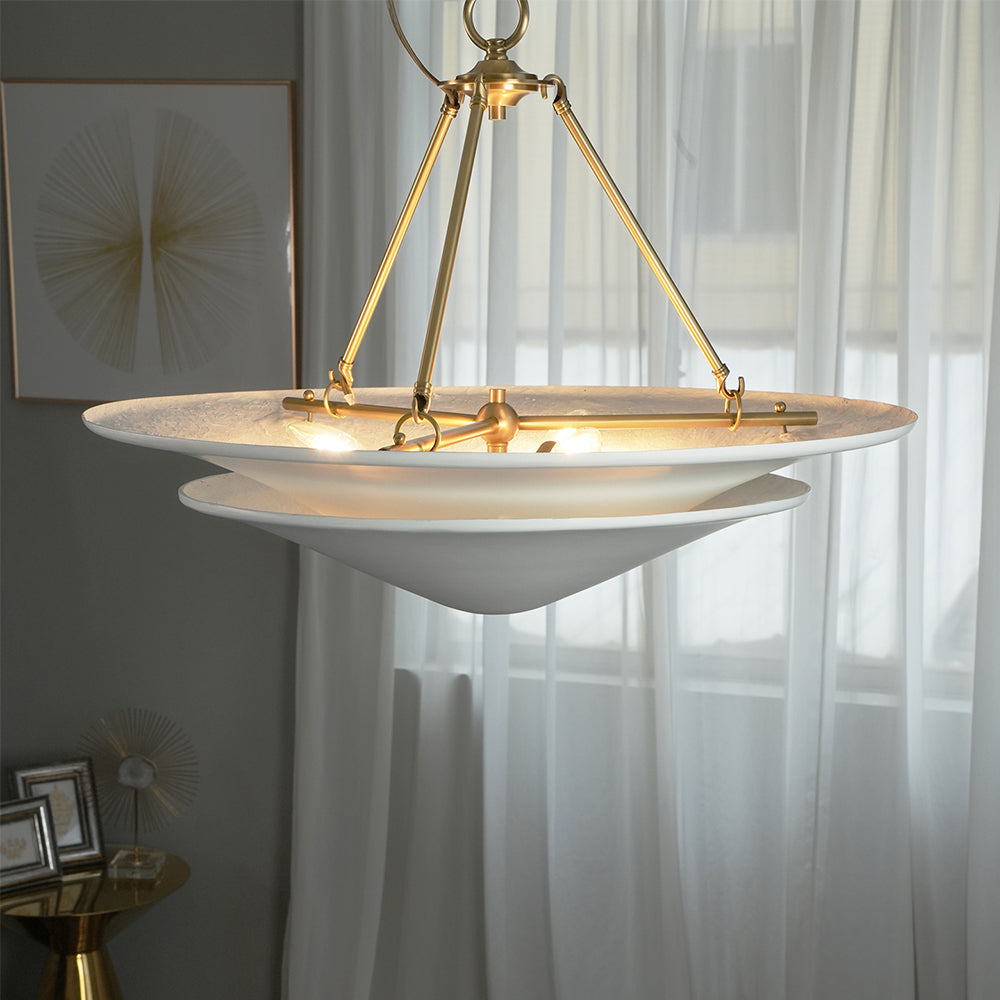 Double-Layered Disc Minimalist Brass Pendant Lamp