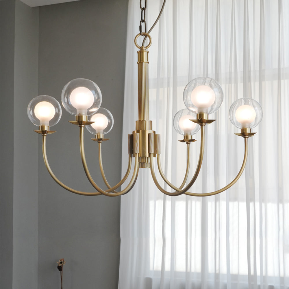 Six-Claw Vintage Simple Industrial Brass Pendant Lamp