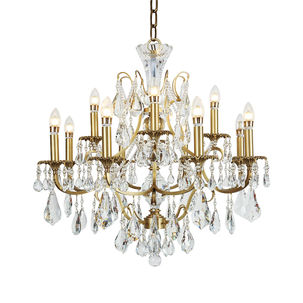 Nexa Crystal Chandelier with Brass Finish