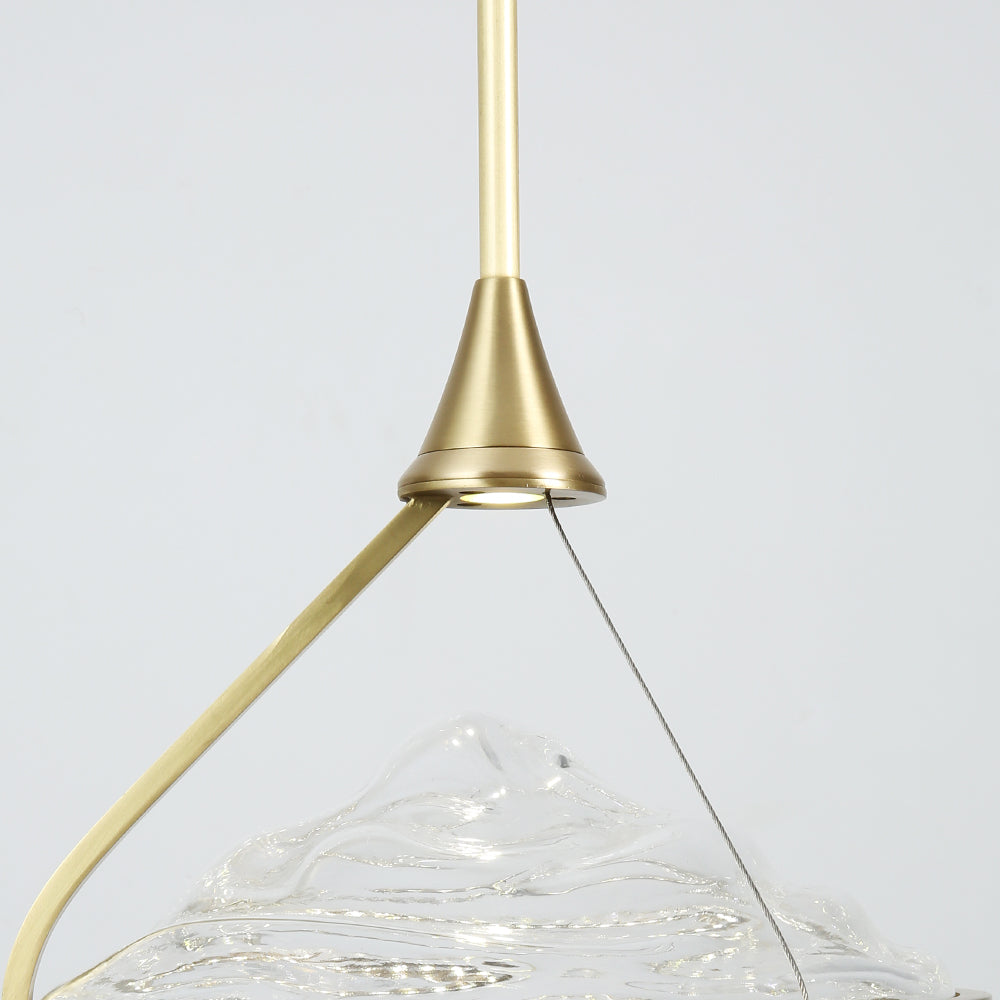 Kai Small Brass And Glass Shaped Chandelier