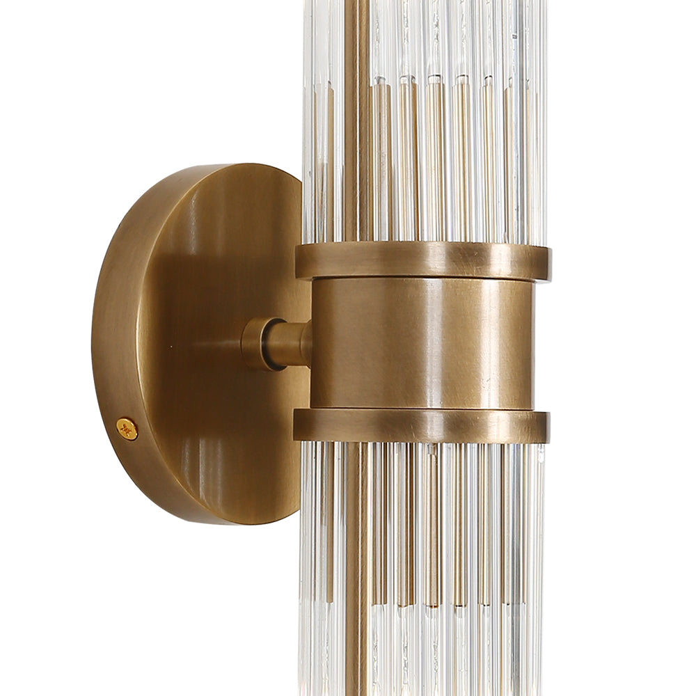 VivaLight Willow Cylindrical Copper and Glass Wall Light