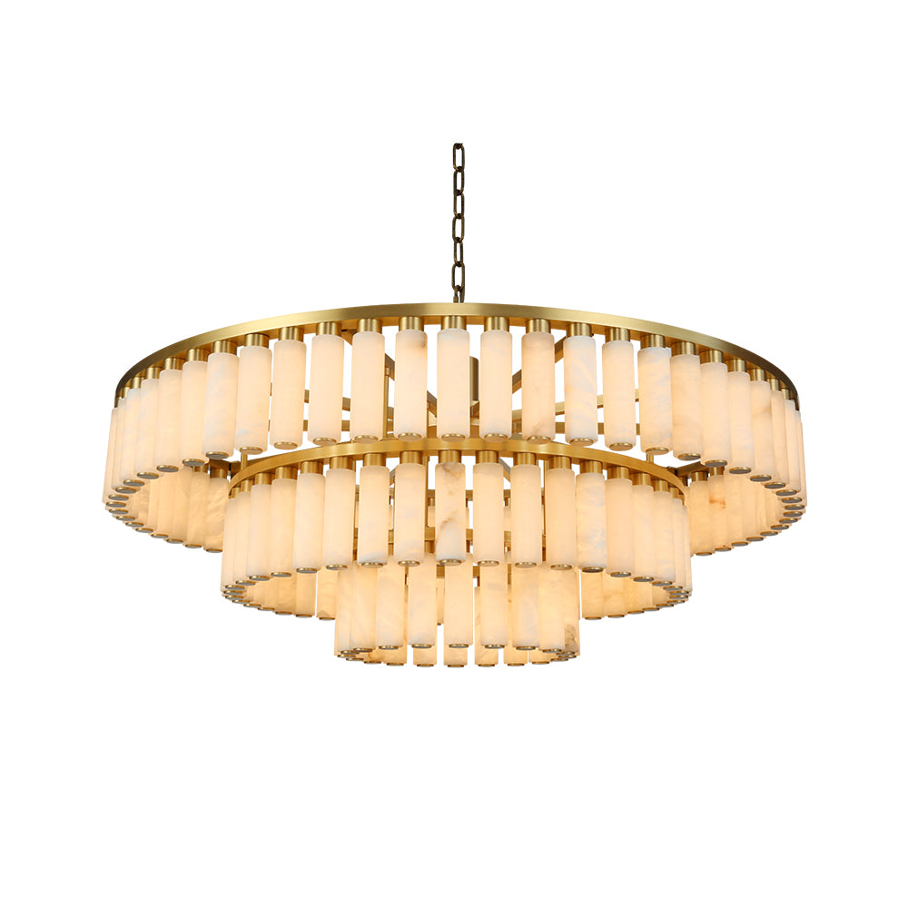 Opalina Multi-Layered Cylindrical Stone Texture Chandelier