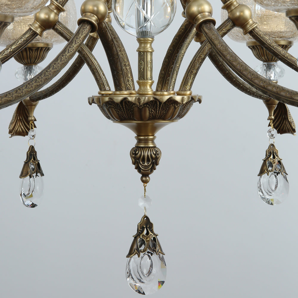 Greta Gold Vintage Wine Glass And Crystal Chandelier