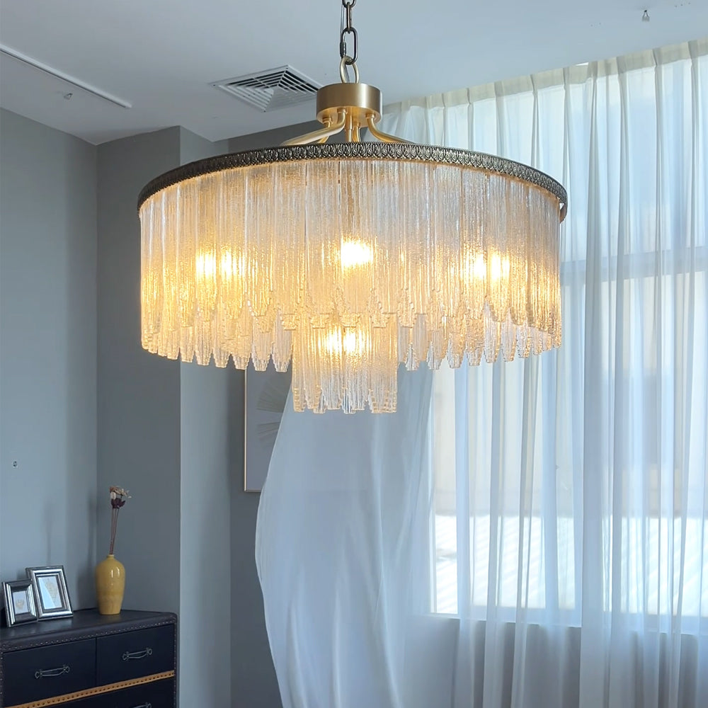 Thorne Retro Frosted Crystal Chandelier
