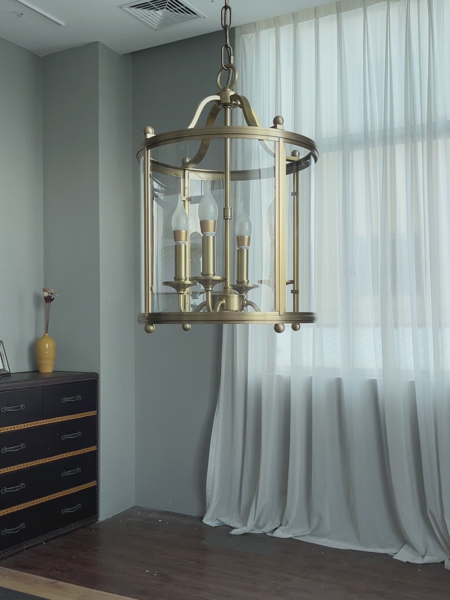 Evelyn Glass-Covered Birdcage Candlestick Chandelier