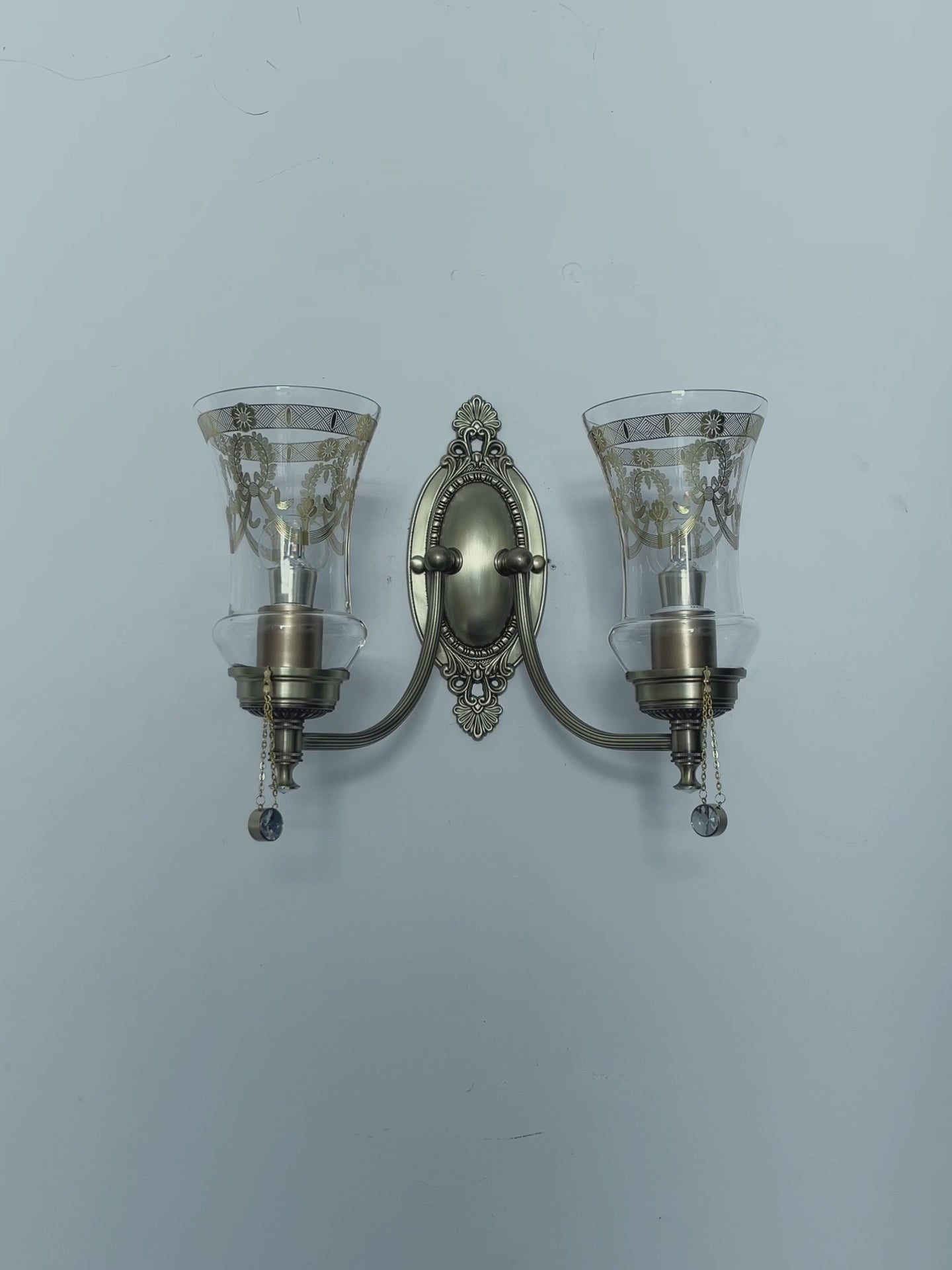 Luminous Art Copper Classic Glass Wall Light