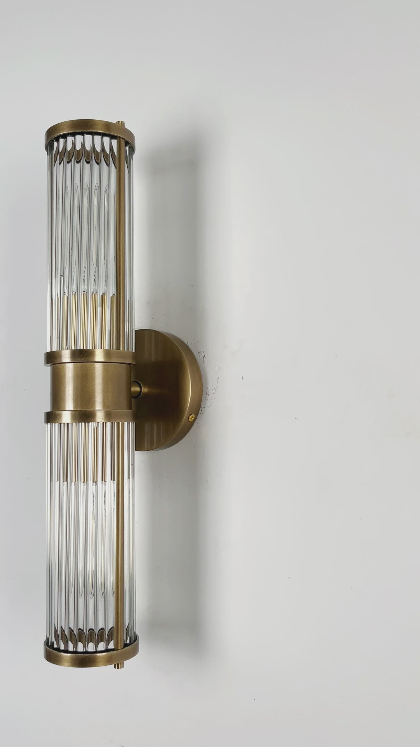 VivaLight Willow Cylindrical Copper and Glass Wall Light