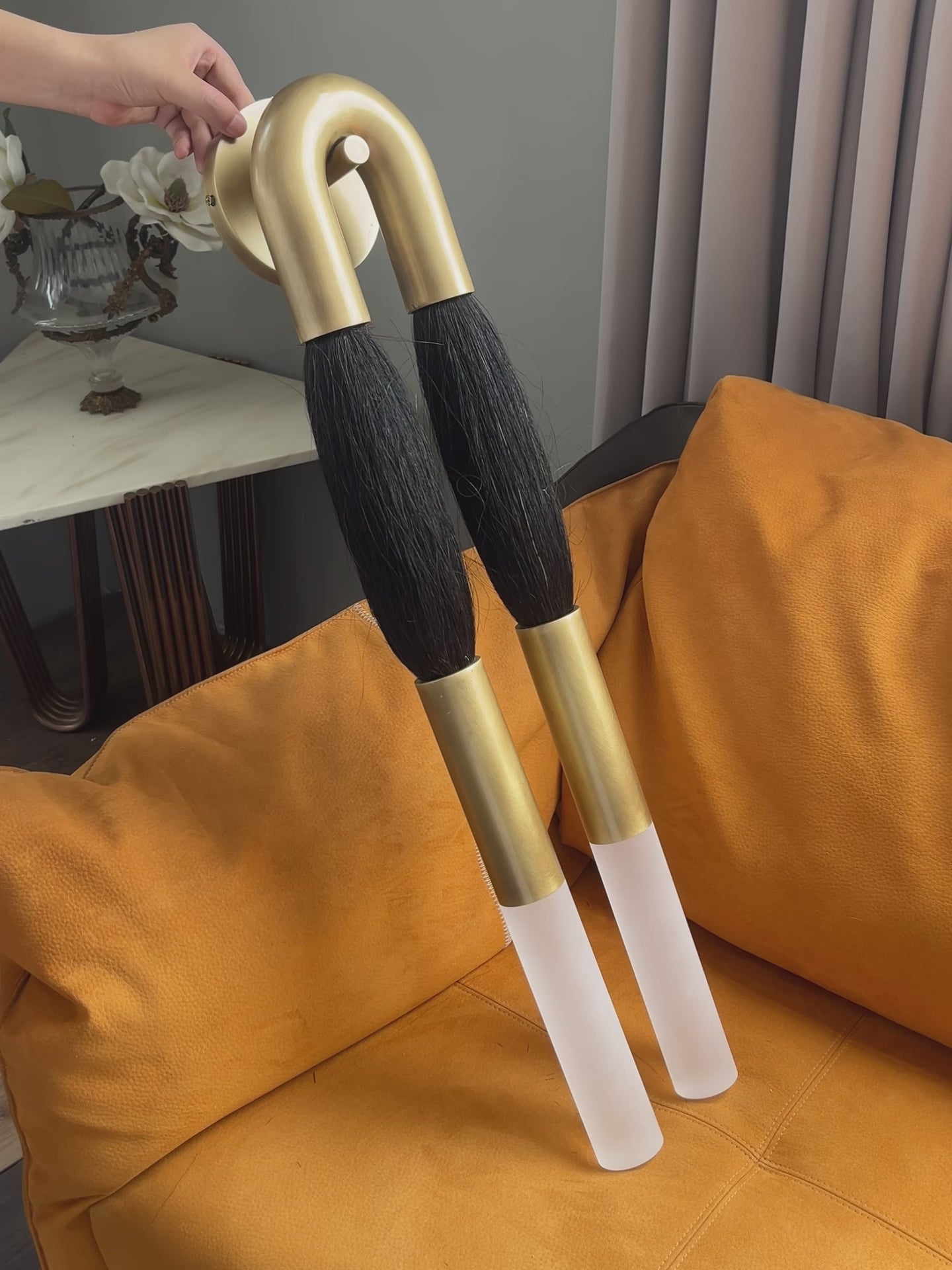 Beam &Shadow Copper Acrylic Horsehair Retro Wall Light